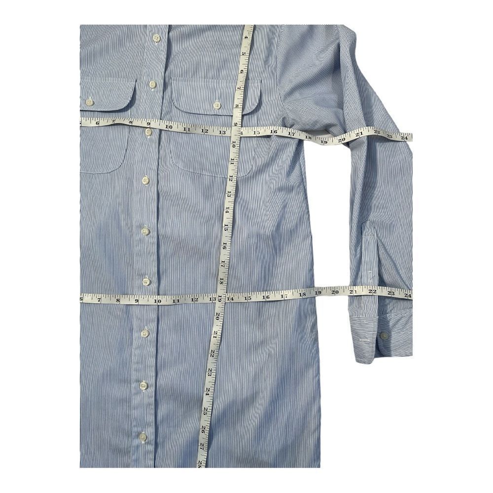 Lauren Ralph Lauren Women's Size 2 Belted Blue White Stripe Midi Dress. - Picture 11 of 15
